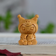 黃金檀崖柏雕刻文玩手把件庫洛米車載辦公桌裝飾工藝品擺件