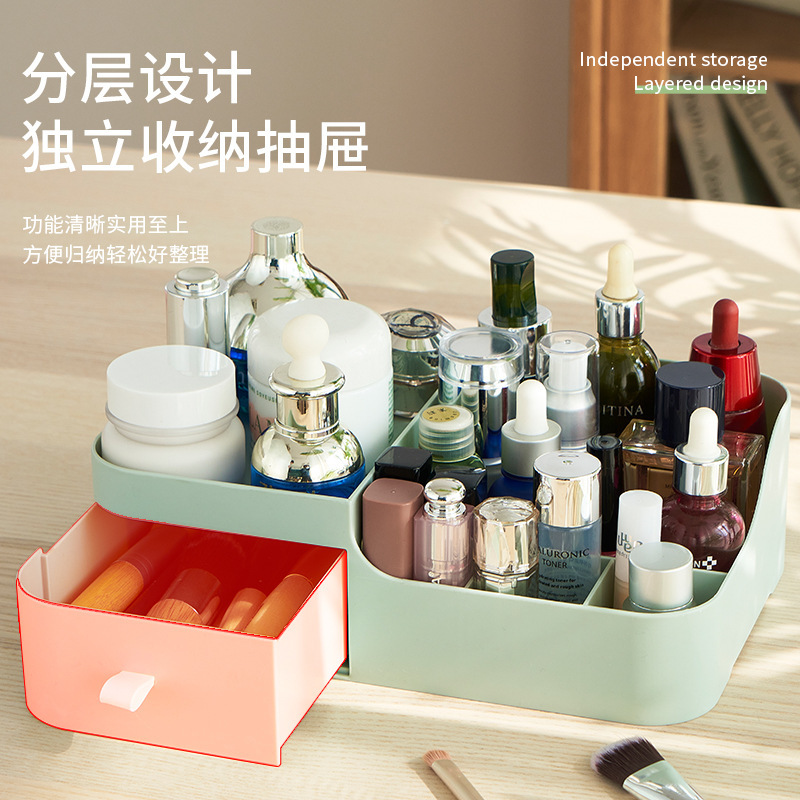 Caja de almacenamiento de cosméticos tocador cuidado de la piel caja de almacenamiento de escritorio simple lápiz labial máscara caja de cosméticos rack de almacenamiento