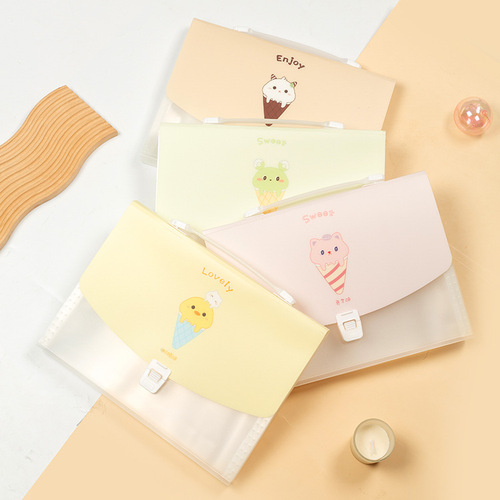 Simple PP13 portable accordion bag multi-layer document bag A4 folder student handbag storage document bag