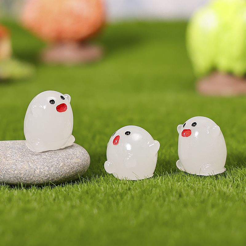 Cross-Border Halloween Glow-In-The-Dark Cute Little Ghost DIY Decorations Hanging Accessories Micro Landscape Mini Ornaments