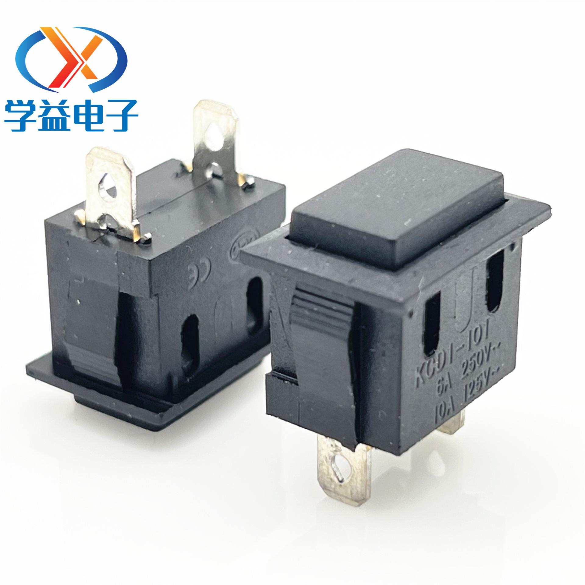 15*21自复位方形按钮开关 KCD1-101复位两脚船型开关 可配防水帽