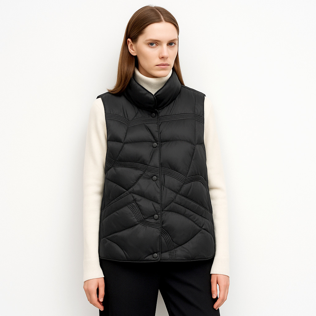 평화로운 버섯 다운 재킷 크로스보더 조끼 여성용 신상품 다운 재킷 가을 겨울 민소매 보온