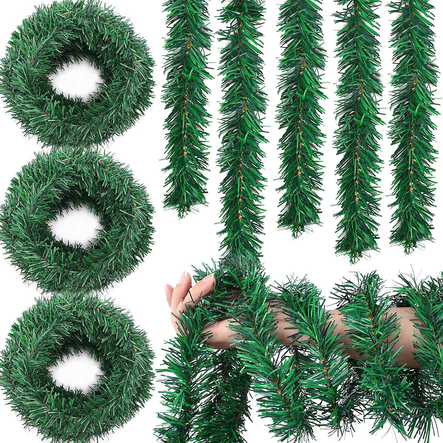 Simulated PE leaf Christmas decoration PV C rattan Christmas ribbon…