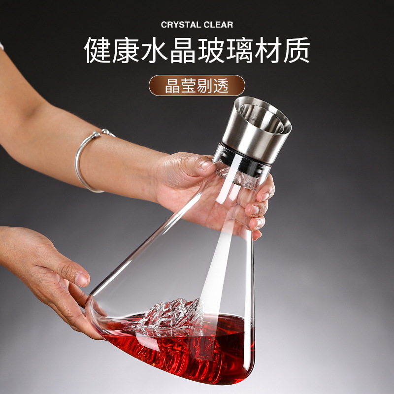 醒酒器红酒家用高级感玻璃醒酒壶酒杯套装瀑布式葡萄酒快速分酒器|undefined