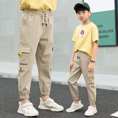 褲子潮流童裝休閒寬鬆腰新款簡約夏季文藝慵懶長褲運動褲百搭男