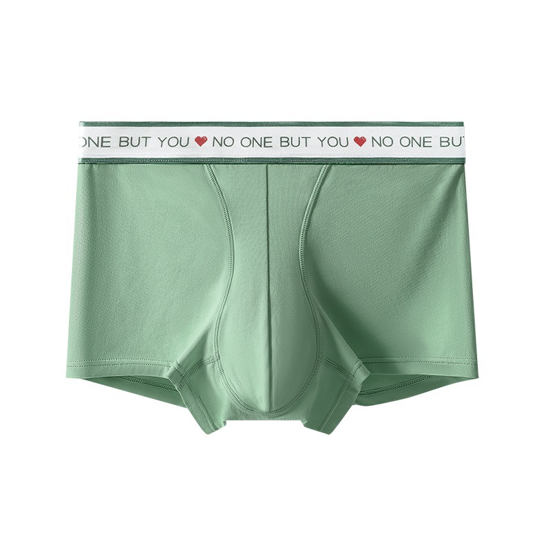 Ropa interior masculina Modal 7A entrepierna antibacteriana pantalones cuadrangulares letras cintura media pantalones bóxer juveniles ropa interior masculina