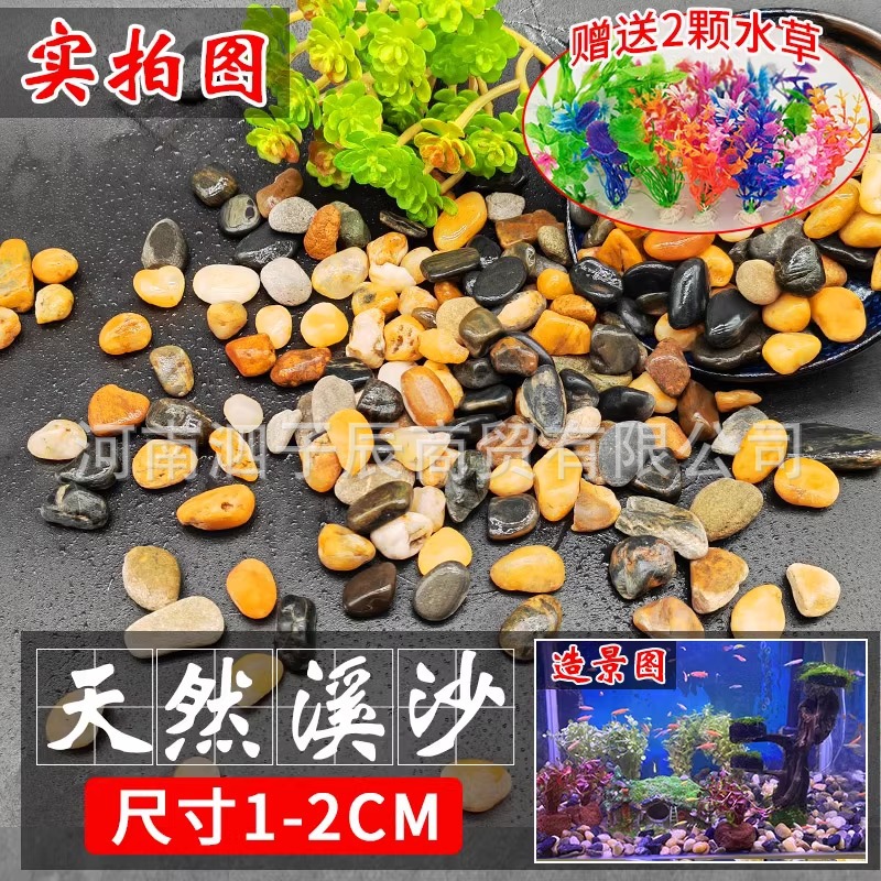 5kg 자연스트림 돌 1-2cm 시뮬레이션 수생 식물 2 개를 보내