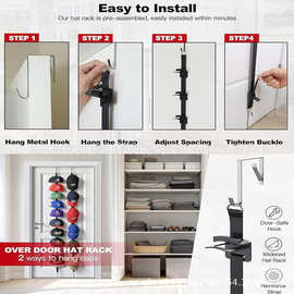 跨境新款 门帽架 - 展示挂钩和衣架的双向挂帽，棒球帽帽子收纳盒