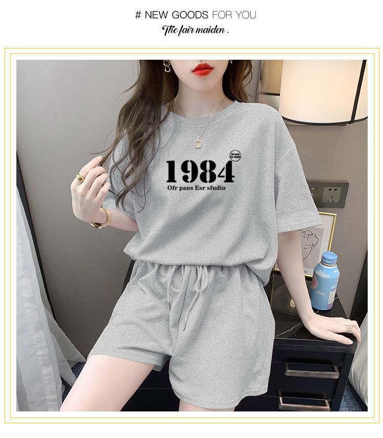 Women' Summer 2026 New Fahion Looe Korean Style Hooded Short Sleeve Sweathirt Caual Two-Piece Set With Sport_ecoleips.com