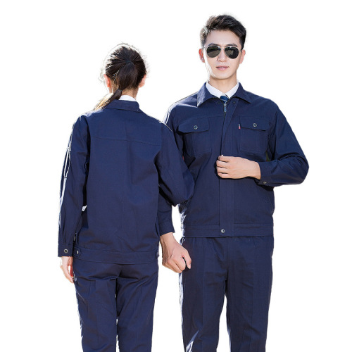 Shenzhen autumn and winter pure cotton work clothes custom factory workshop auto repair thickened solid color long-sleeved labor insurance work clothes set