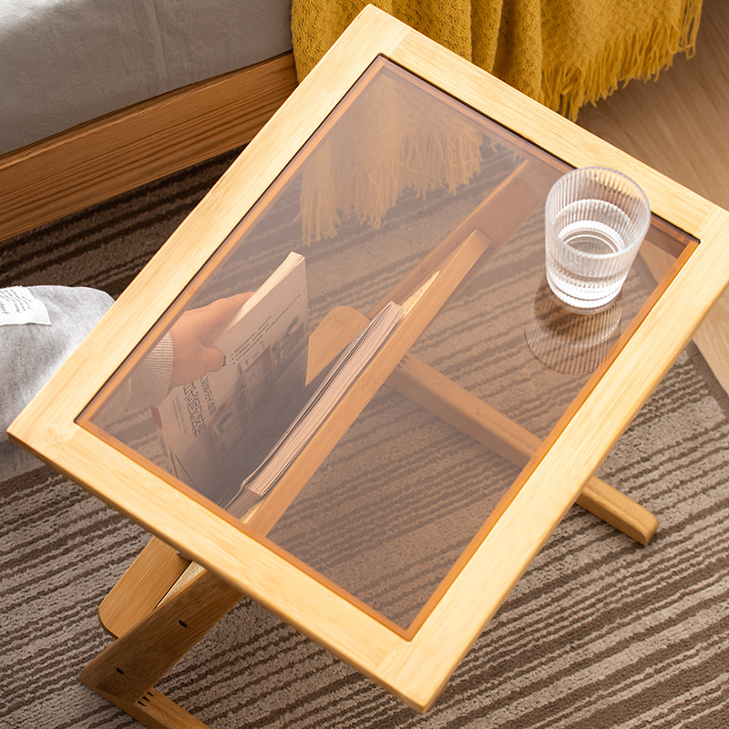 Sala de estar sofá mesa auxiliar media y antigua mesa auxiliar pequeña mesa de té vidrio templado mesita de noche mesa auxiliar ratán japonés pequeña mesa de té mesa de esquina
