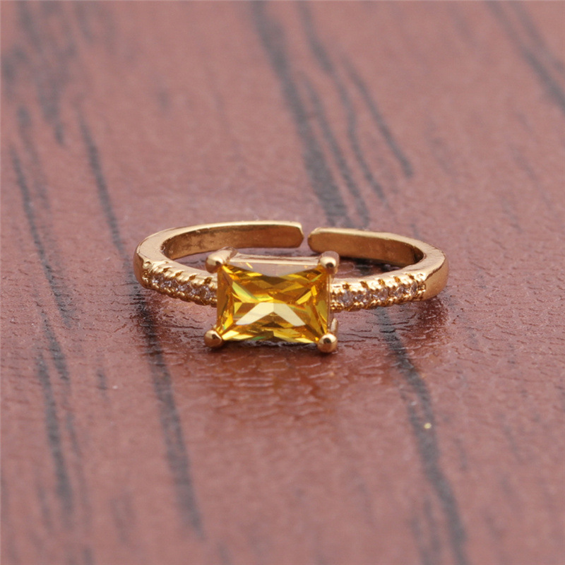 Retro amethyst citrine geometric ring