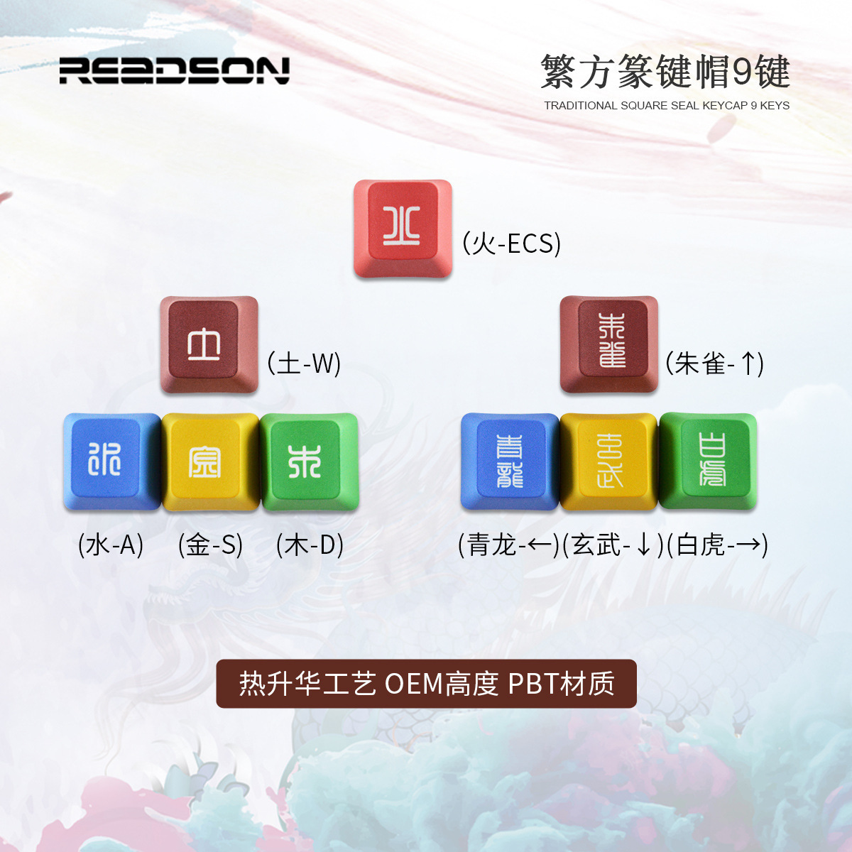 Keycaps DIY personalizadas para teclas de dirección/WASD, PBT, sublimación, complementos de colores, combinación RGB, para teclados mecánicos