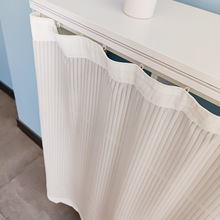柜类遮挡帘子滑轨式杂物遮丑小短帘免打孔厨房柜门帘洗衣机防尘