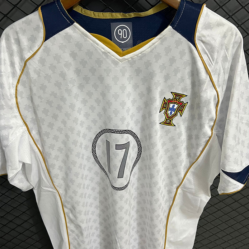 2004年ポルトガル代表 ロナウドC 17番 アウェイサッカーユニフォーム 男女兼用 夏用 プレイヤーバージョン スターレトロスタイル|undefined