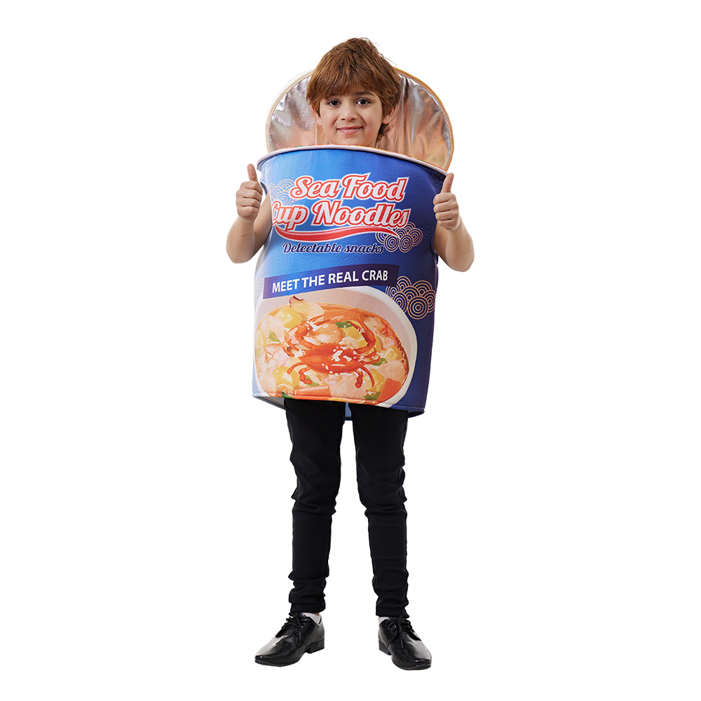 Halloween de los nuevos niños tazón fideos jugar ropa diversión mariscos fideos instantáneos mono campus rendimiento ropa cos ropa