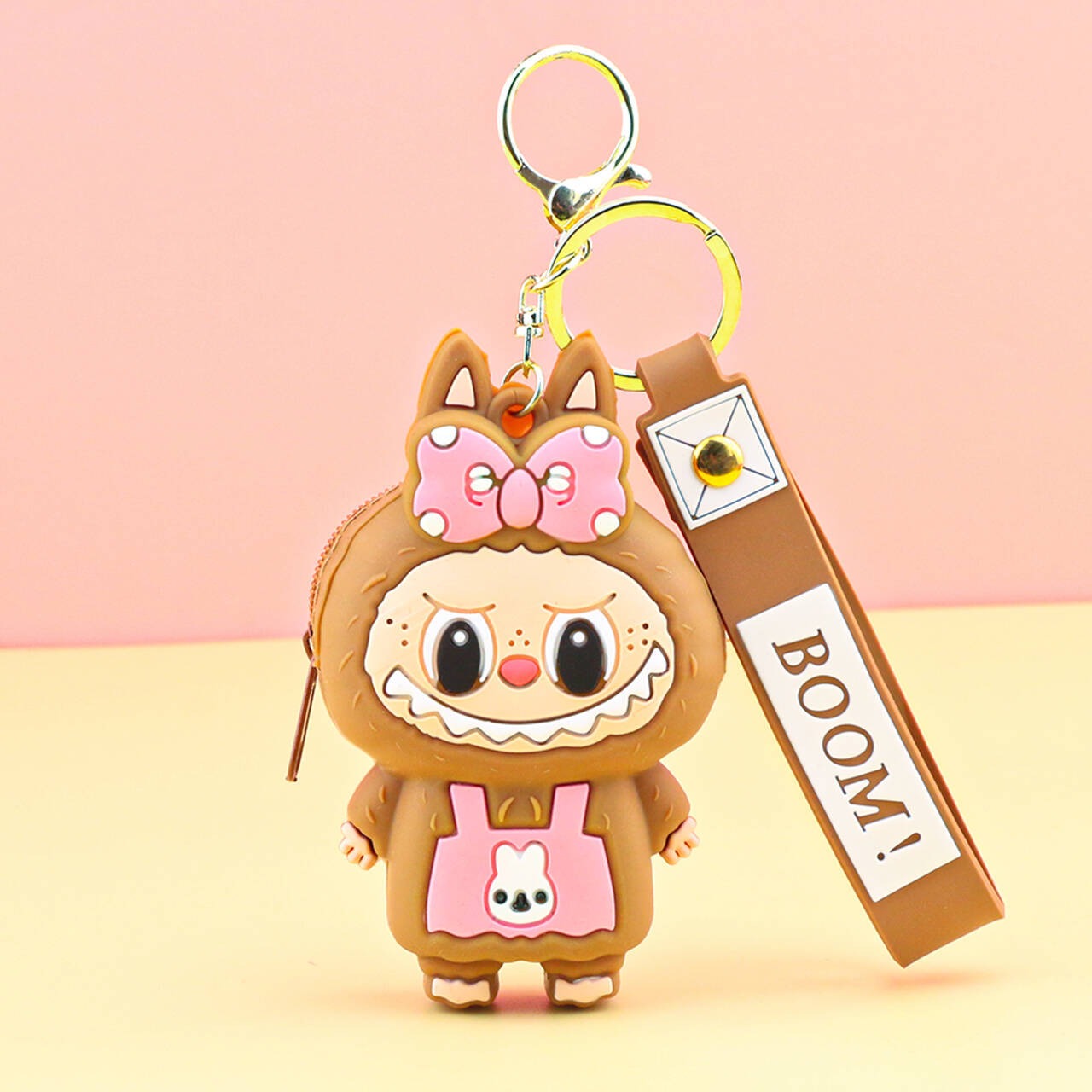 子供用ラブブ小銭入れシリコンプチギフトキーホルダーペンダントカードキャッチャーマシンプチギフトラブブ