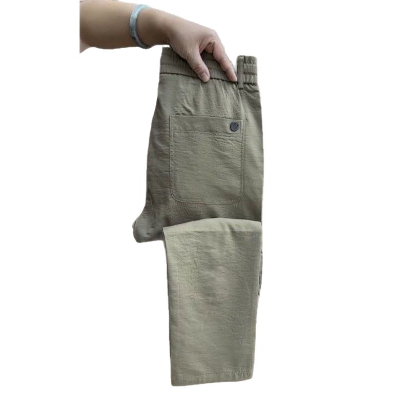 Pantalones casuales para hombres, pantalones de pierna recta de todo fósforo de negocios de color sólido de moda delgada de verano para hombres, pantalones deportivos cómodos y transpirables