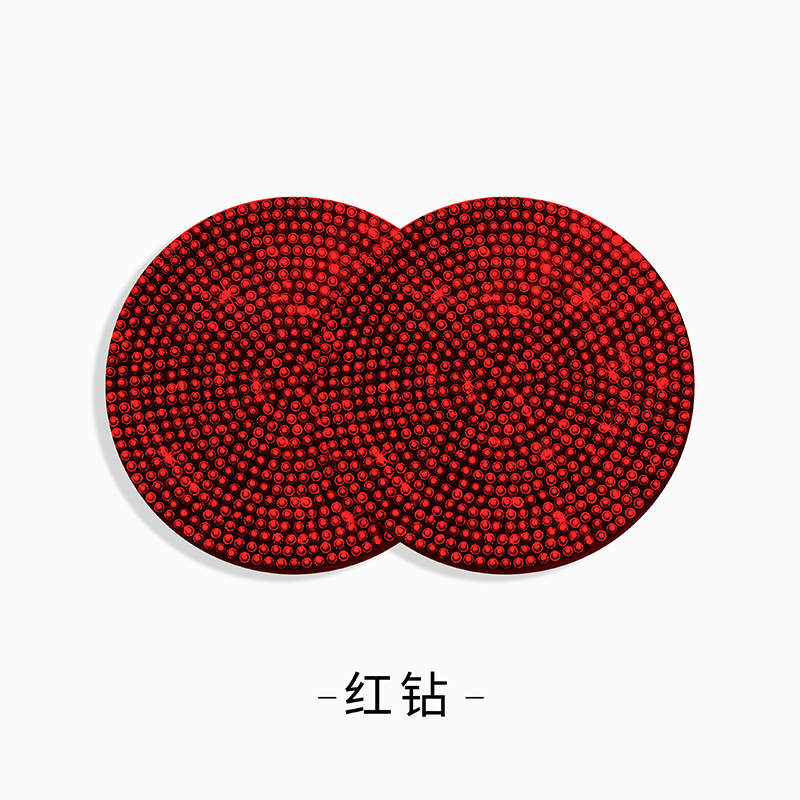 クロスボーダーダイヤモンドがちりばめられたクリエイティブなフルダイヤモンドカー用品コースター、ダイヤモンドがちりばめられた滑り止め断熱ウォーターカップスロットパッド、シリコンラインストーンコースター|undefined