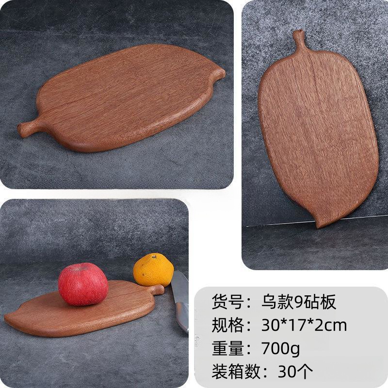 Ébano creativo tabla de cortar de madera maciza cocina tabla de cortar de madera multifuncional tablero de pan bandeja en stock al por mayor