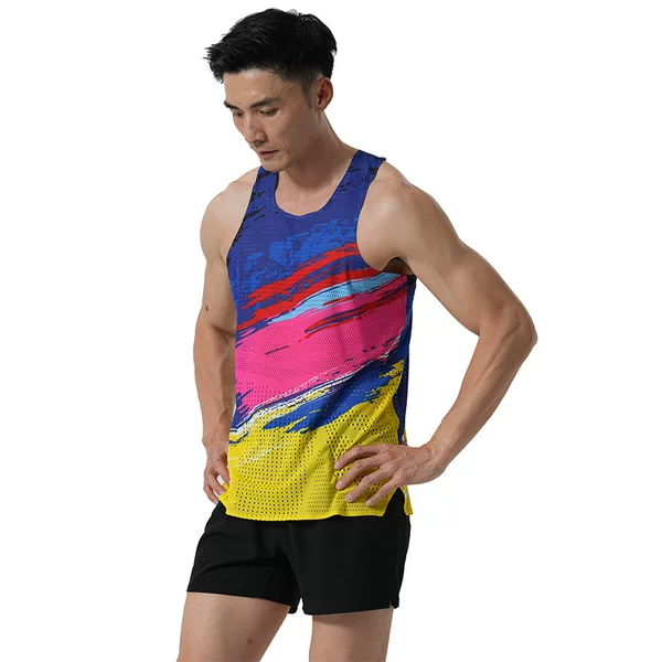 Seamless Pressure Glue Sports Wind Tunnel Vest Marathon Suit Quick-drying Breathable Running Training Top Outdoor Track and Field Team Suit
