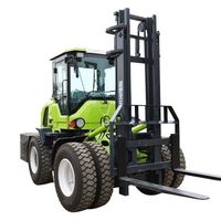 四驱越野叉车工程5吨柴油搬运车多功能一体式越野叉车柴油搬运车