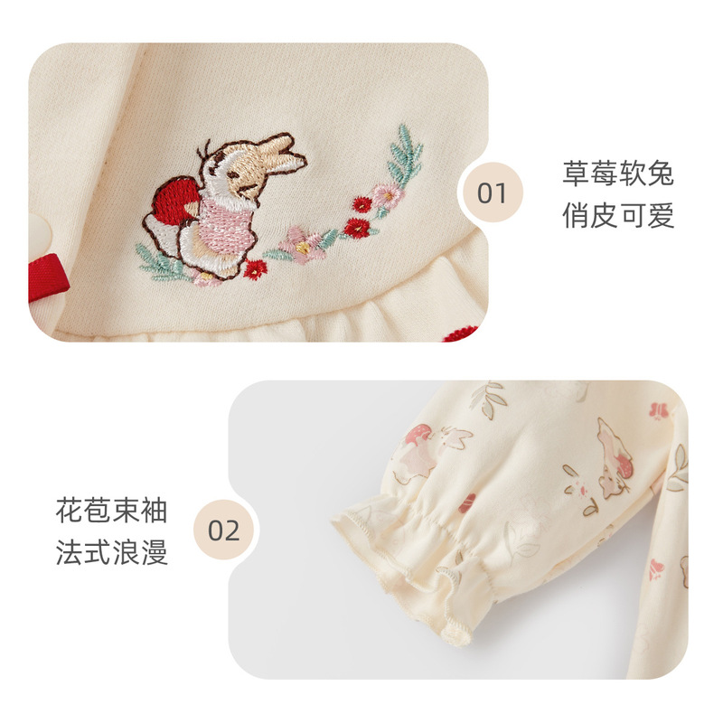 [7A抗菌]秋季婴儿连体衣女婴新款长袖哈衣婴幼儿秋装百天宝宝衣服|undefined