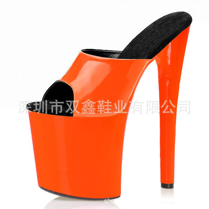 20cm Orange Sandals Sexy Women's Summer Sexy Pole Dancing High Heels Nightclub Hate Sky High Model Show