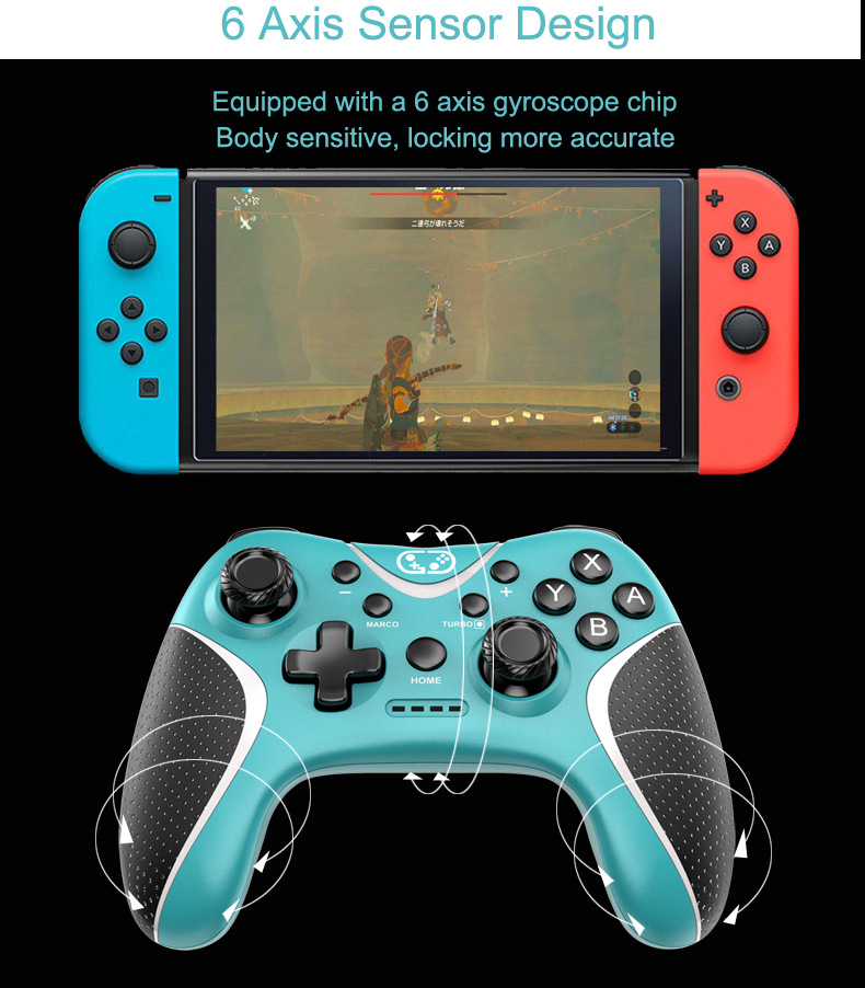 Interruptor inalámbrico del interruptor del GamePad manija de Bluetooth uno-haga clic el botón de programación de la parte posterior del anfitrión de la alarma