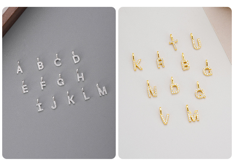 DIY Jewelry Accessories Classification 1 Piece 17.4mm 925 Sterling Silver Letter Pendant Chain