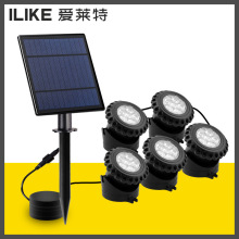 跨境太阳能水底灯户外防水RGB水下灯七彩鱼缸灯庭院太阳能泳池灯