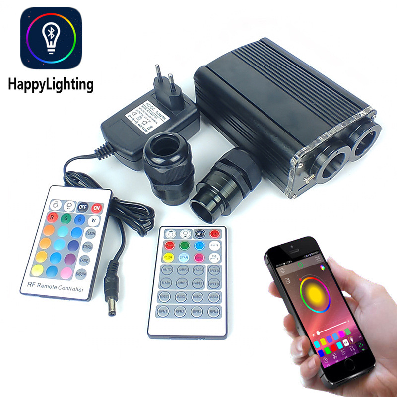 Flashing Dual-Head Smart Bluetooth App Light Source Device, Starry Sky Fiber Optic Ceiling Light Projector, Car Light Source Device