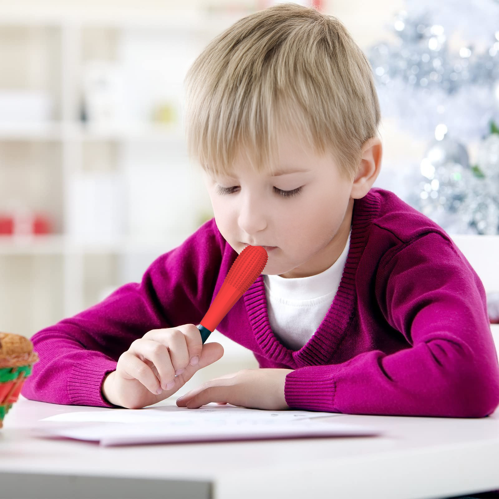 cubierta de lápiz descompresor tapa de lápiz peso de gravedad anti mordida de uñas autista hiperactividad varilla de dientes molares