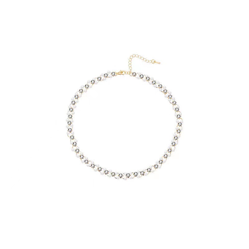 Collar de perlas de lujo ligero diseño de nicho femenino collar de alto grado 2022 nueva cadena de clavícula accesorios simples al por mayor