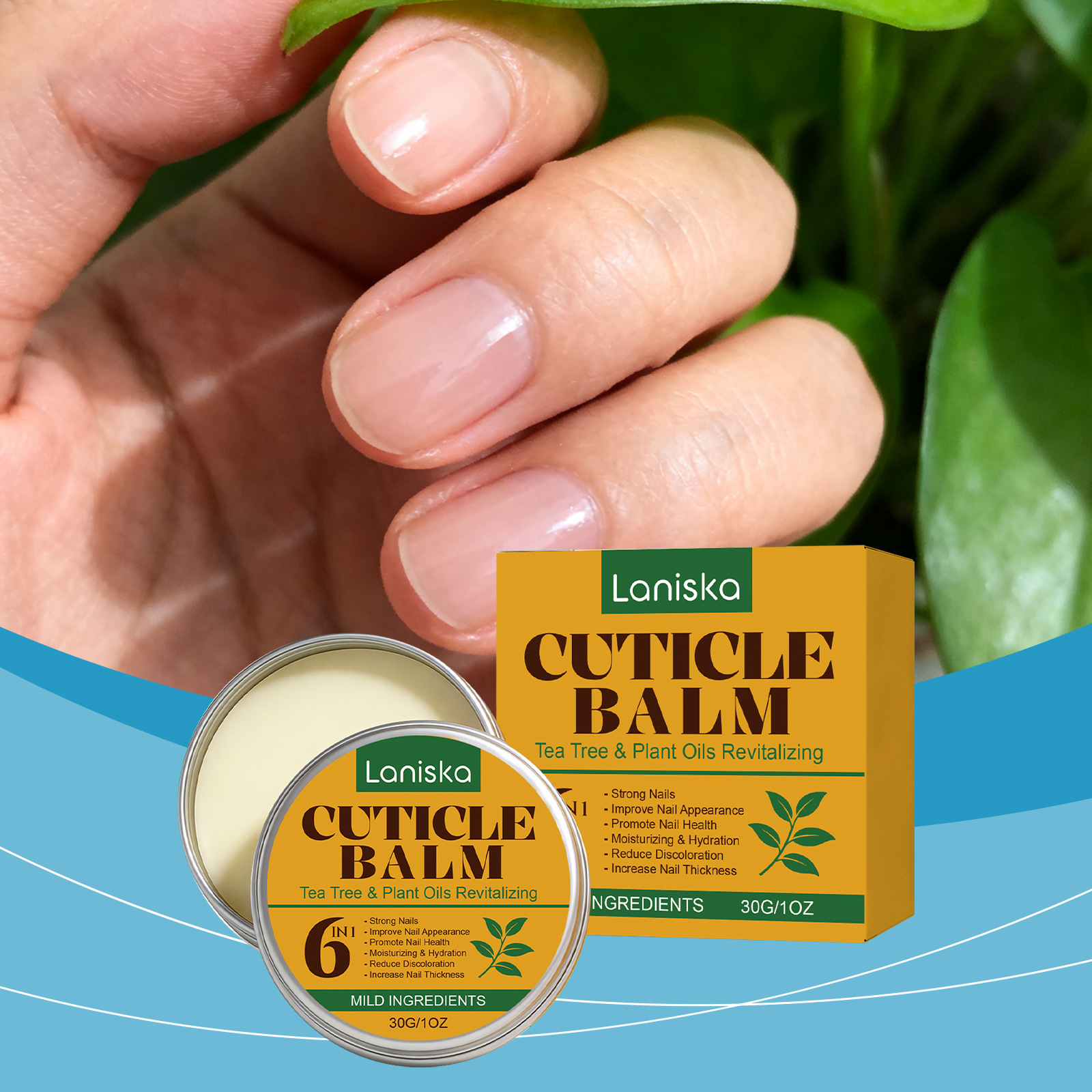 Laniska Nail Care Cream Gentle Care for the Surface of Hands and Nails, Refreshing and Shiny, Daily External Care Cream