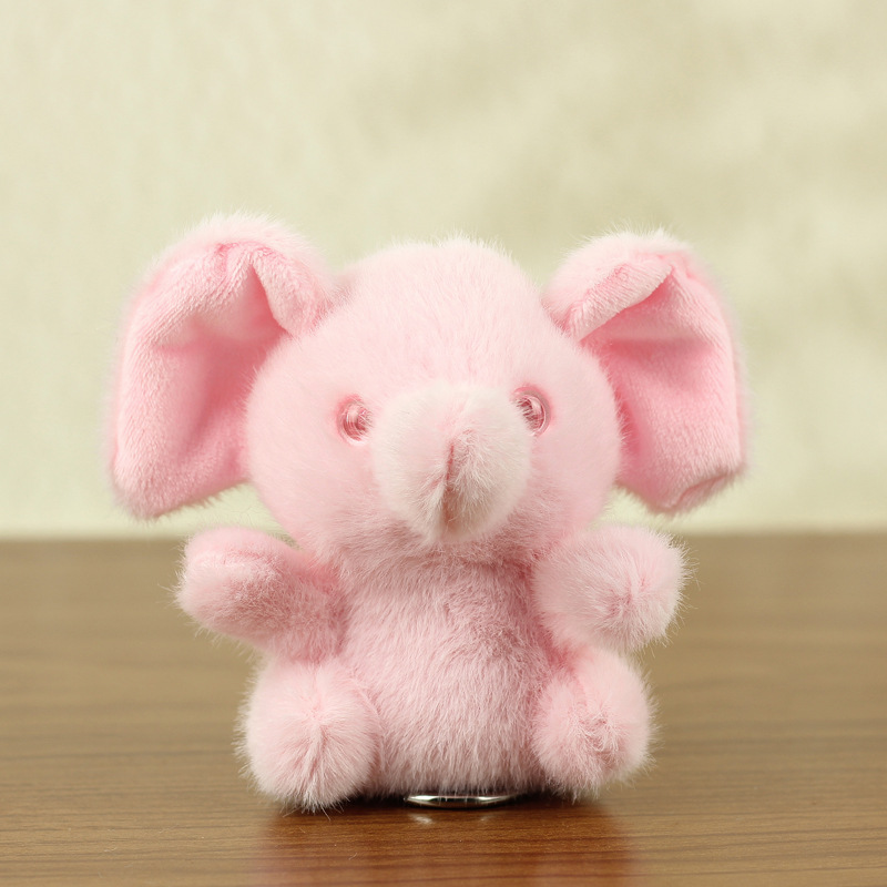 Ventas calientes de chatarra en línea elefante pequeño llavero muñeca colgante juguete de peluche muñeca elefante boda arrojar regalo