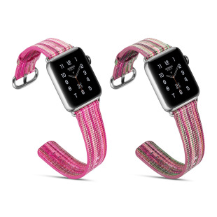 Suitable for Apple Watch S10 Laser Engraved Embossed Round Button Leather Strap