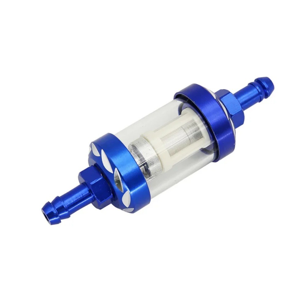 Motorcycle Modification Parts: Transparent Glass Aluminum Core Cnc Fuel Filter, Removable and Washable Filter