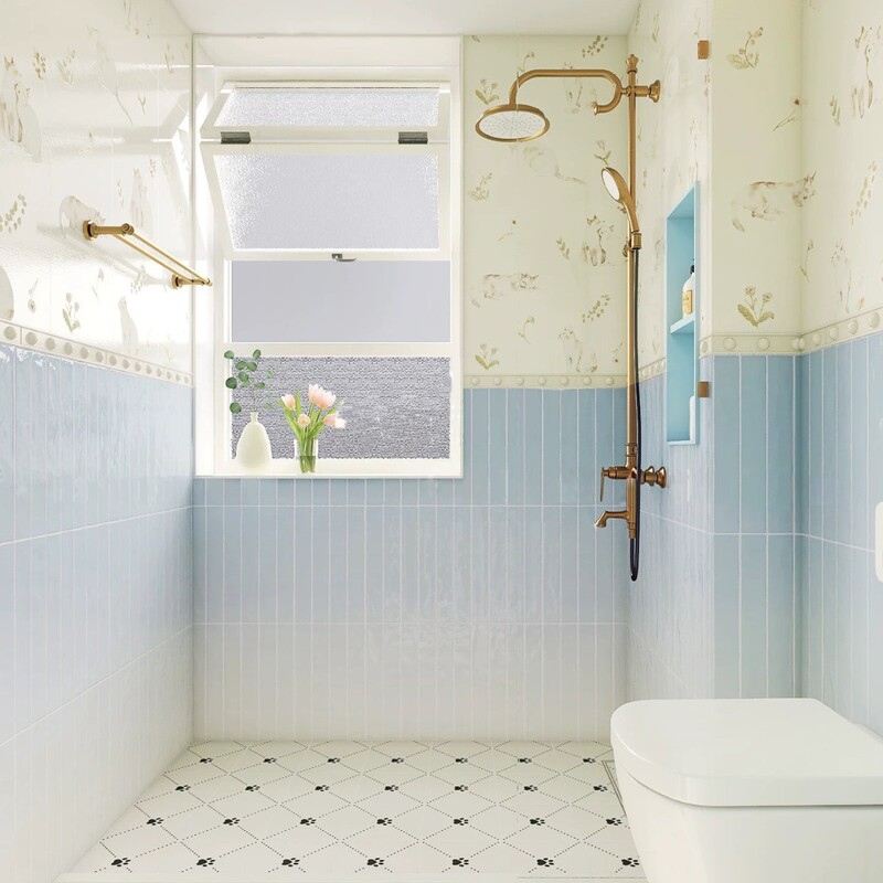 Dopamine Gradient Glazed Ceramic Tiles 400X800 Kitchen Bathroom Wall Tiles Bathroom Grid Popping Candy Floor Tiles