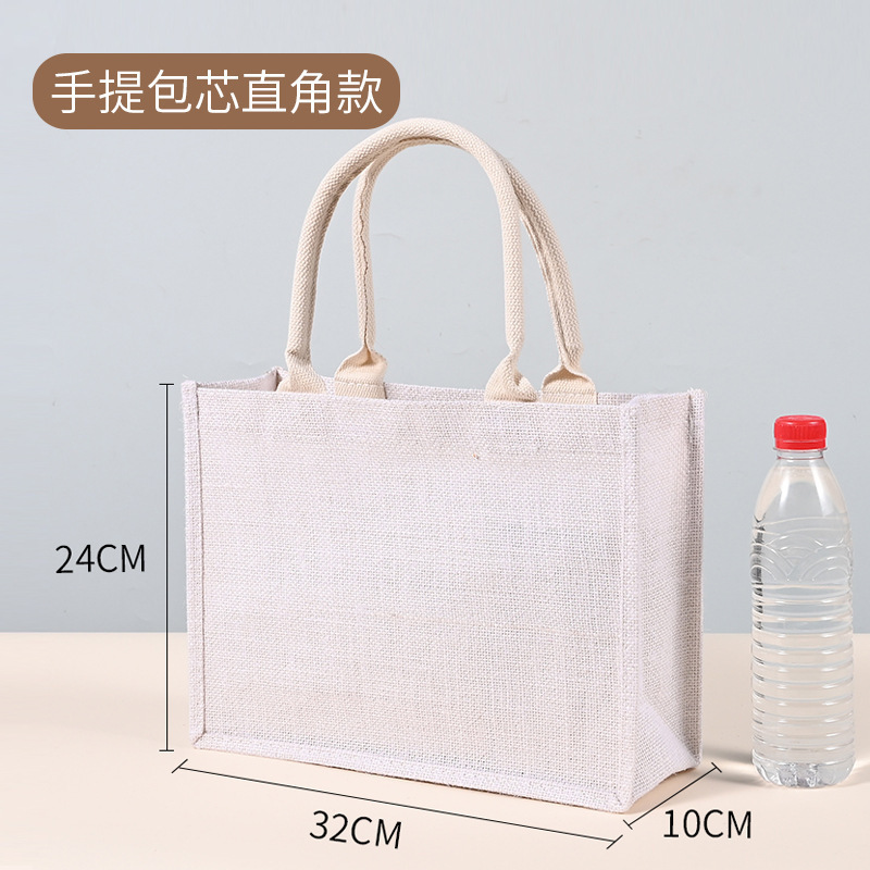 32 * 24 * 10 bolsas de mano, bolsas de lino blanco de ángulo recto