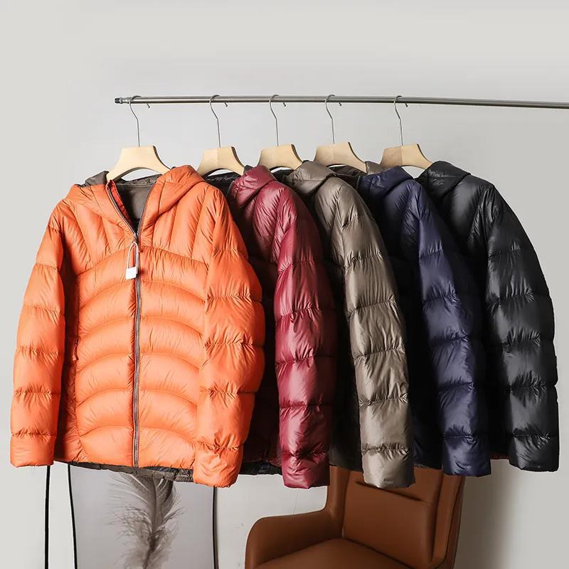 90 White Duck down Lightweight Outdoor Sports High-Puffiness Unisex Solid Color Hooded Thickened down Jacket 10634