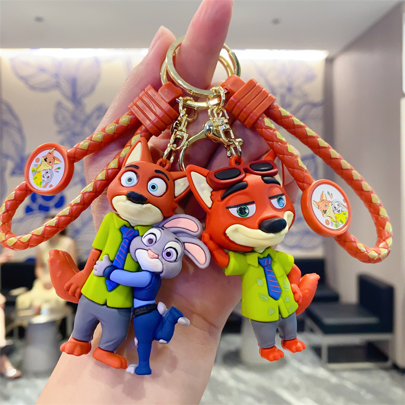 Cross-Border Zootopia Keychain Silicone Storage Bag Children's Toy Backpack Pendant Car Keychain Gift