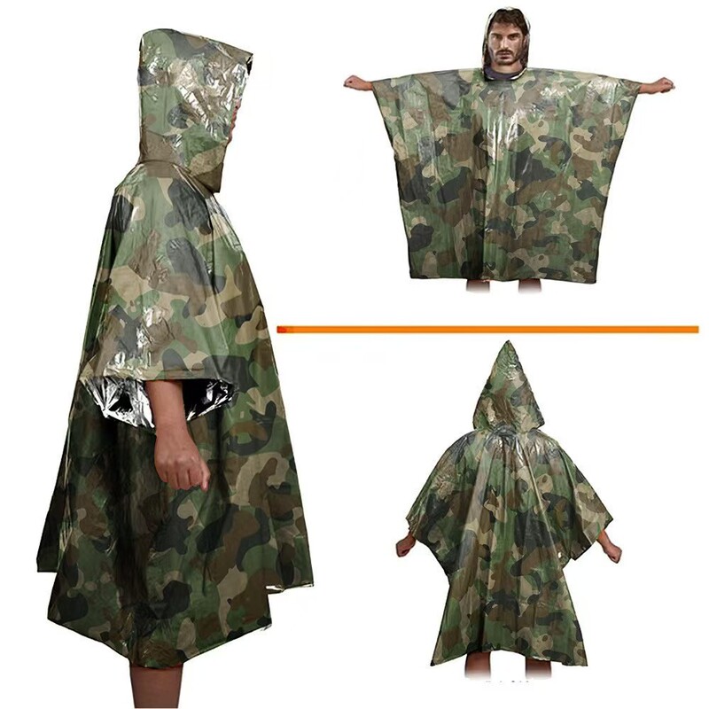 Factory Direct Sales Emergency Raincoat Portable Survival Raincoat Hiking Camping Thermal Raincoat Waterproof Anti-Hyperthermia Factory Direct Sales Emergency Raincoat Portable Survival Raincoat Hiking Camping Thermal Raincoat Waterproof Anti-Hyperthermia
