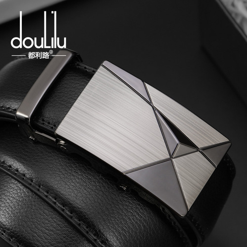 Factory direct sales men's genuine leather belts two-layer cowhide automatic buckle belts business casual trendy belts wholesale