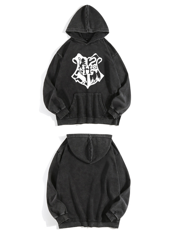 Harry Potter Harry Magic Cartoon Men's and Women's Old Washed Hooded Wear 440G Heavy Vintage American