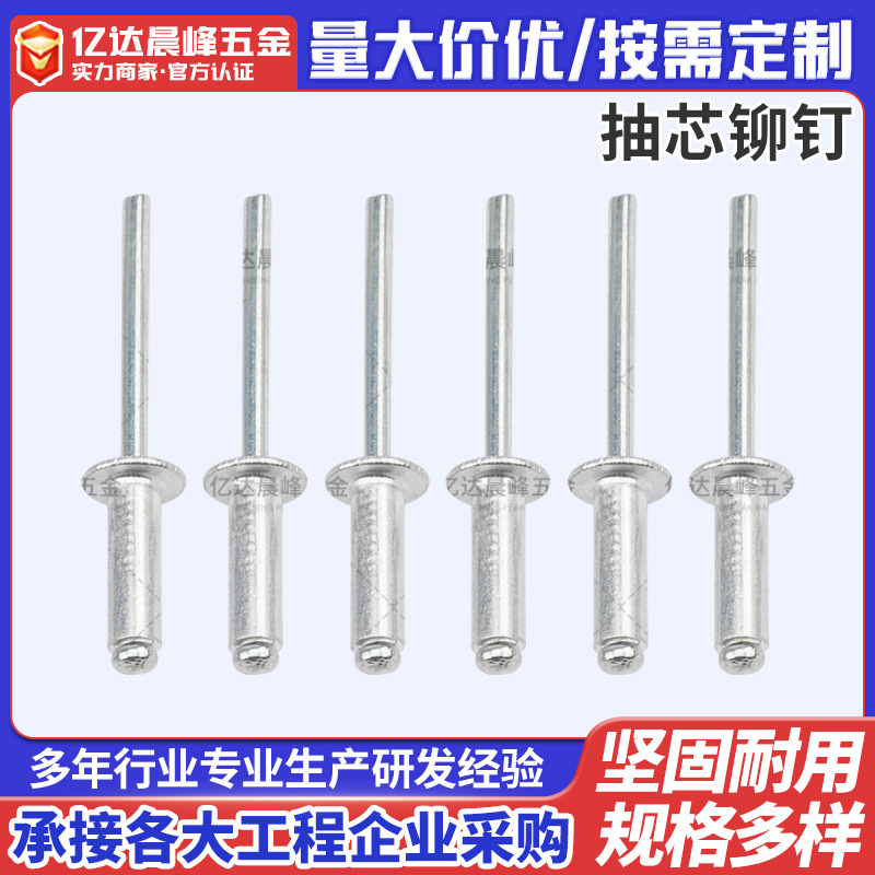 厂家供应开口型抽芯铆钉304不锈钢拉铆钉 扁圆头半不锈钢抽芯铆钉