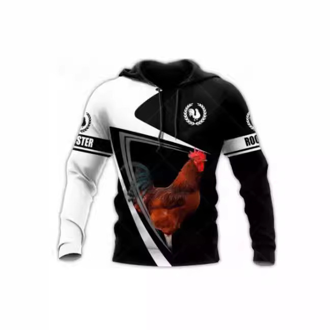 Mexican Men's Sweater Long-Sleeved Street Clothing with Mexican Rooster 3D Printed Graphic Top Autumn