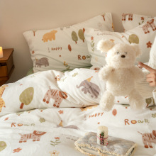 厂家力荐小清新ins牛奶绒四件套加厚珊瑚绒保暖三件套秋冬床品4