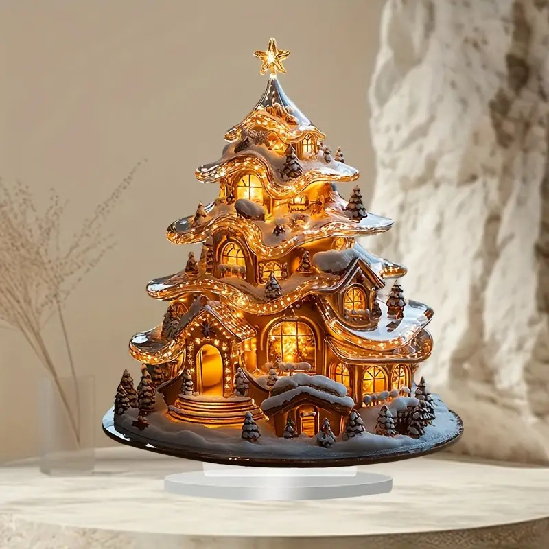 Nuevos productos de comercio electrónico transfronterizo decoración de resina de Santa Claus regalos de Navidad decoraciones de vacaciones escenas