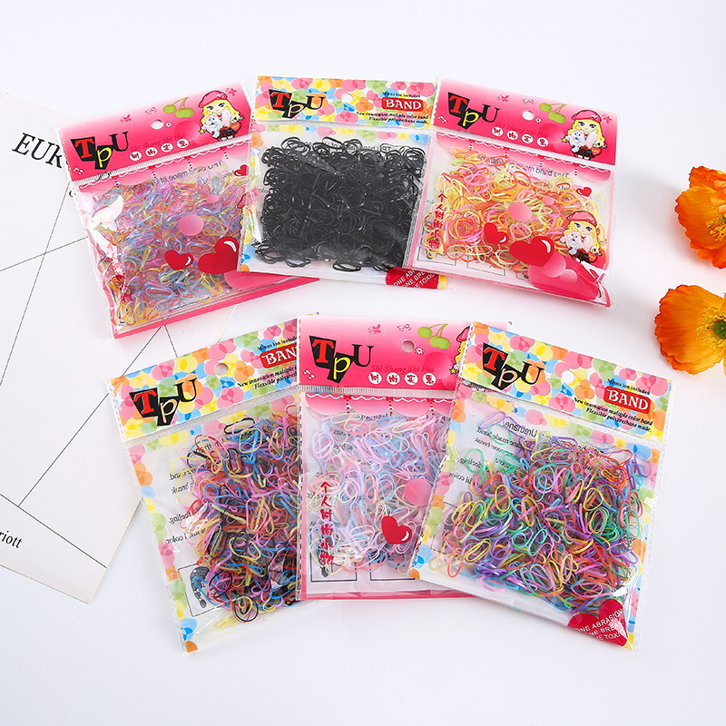 New Hot-Selling Colorfulful Disposable Rubber Band Kidsren's Hair Elastic Band Tpu Bagged Hair Band Does Not Hurt the Hair Headgear New Hot-Selling Colorfulful Disposable Rubber Band Kidsren's Hair Elastic Band Tpu Bagged Hair Band Does Not Hurt the Hair Headgear